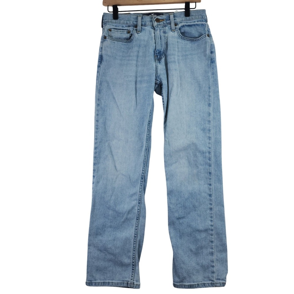Hollister Epic Flex Straight Leg Jeans Mens 28x30‎ Light Wash Denim Blue